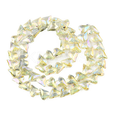 Electroplate Transparent Glass Beads Strands EGLA-N002-44-02-1