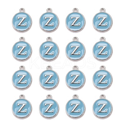 Platinum Plated Alloy Enamel Charms ENAM-S118-04Z-P-1