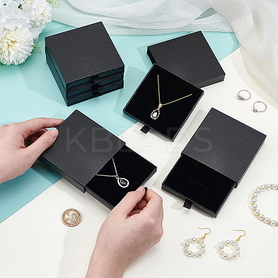 Cardboard Jewelry Set Storage Drawer Boxes CON-WH0112-008-1