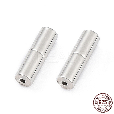 Anti-Tarnish Rhodium Plated 925 Sterling Silver Screw Clasps STER-K173-05P-1