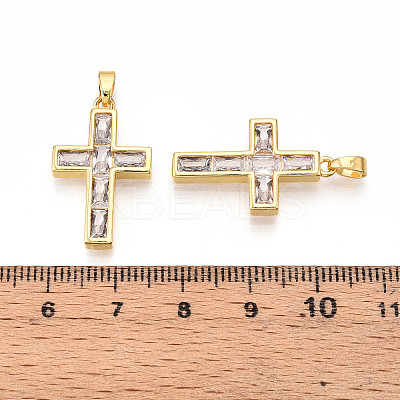 Brass Micro Pave Cubic Zirconia Pendants KK-N257-32G-1