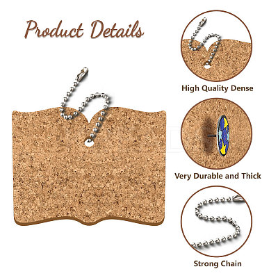 4Pcs Cork Pendant Decoration KEYC-PB0001-02F-1
