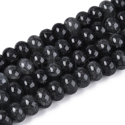 Baking Paint Crackle Glass Beads Strands DGLA-N020-01A-08-1