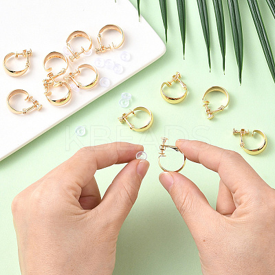 12Pcs Brass Clip-on Earring Findings KK-BBC0019-57-1