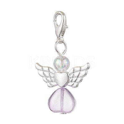Heart Angel Acrylic Pendant Decorations HJEW-JM02538-02-1