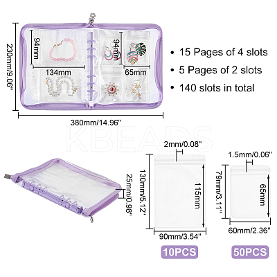 Transparent Jewelry Organizer Storage Zipper Bag AJEW-WH0314-44C-1