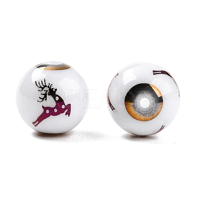 Christmas Opaque Glass Beads LS-EGLA-R113-03G-1