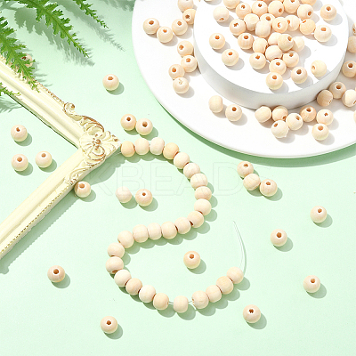 Natural Unfinished Wood Beads WOOD-SP0001-62B-1