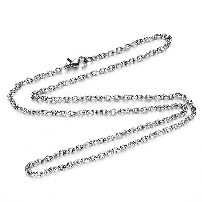 Non-Tarnish 304 Stainless Steel Cable Chain Necklace NJEW-S420-007C-P-1