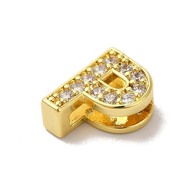 Brass Micro Pave Cubic Zirconia Beads KK-H487-25G-16-1