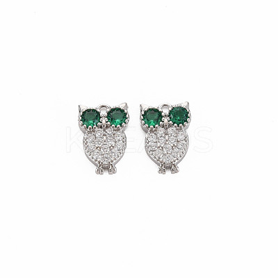 Brass Micro Pave Cubic Zirconia Charms KK-S364-254-1