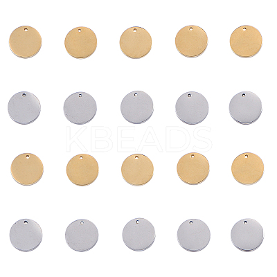 20Pcs 2 Colors 304 Stainless Steel Stamping Blank Tag Charms STAS-CJ0001-155-1
