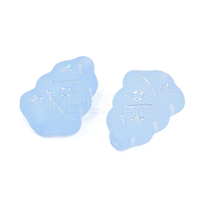 Frosted Transparent Acrylic Beads X1-OACR-P029-04B-04-1
