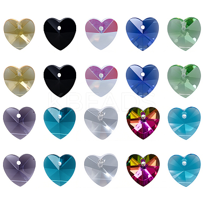 80Pcs 10 Colors Romantic Valentines Ideas Glass Charms EGLA-SP0001-31-1