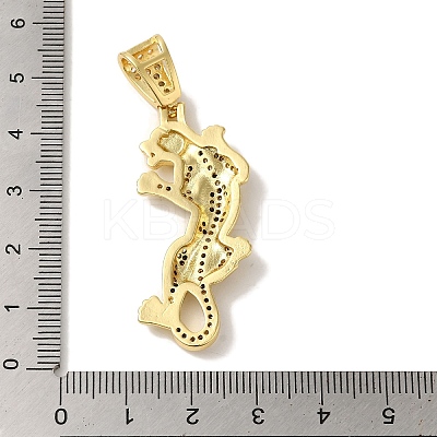 Rack Plating Brass Micro Pave Black Cubic Zirconia Pendants KK-P267-01D-G-1