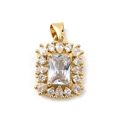 Brass Micro Pave Cubic Zirconia Pendants KK-I360-010G-02-1