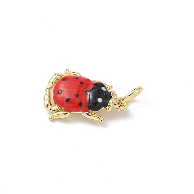Insect Themes Brass Enamel Pendants KK-B155-01B-01G-1