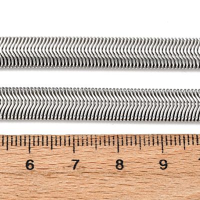8MM 304 Stainless Steel Flat Snake Chain Necklaces NJEW-P338-09P-1