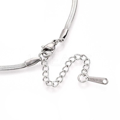 2.5MM 304 Stainless Steel Herringbone Chain Necklaces NJEW-N058-01A-P-1