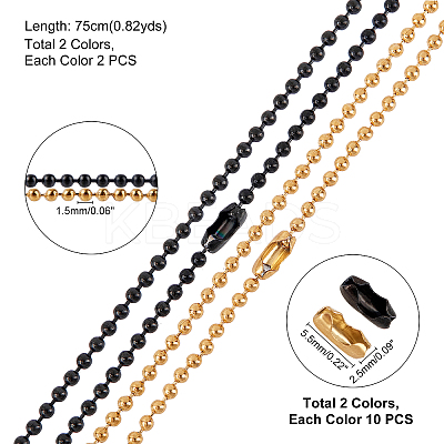 DIY 304 Stainless Steel Ball Chain Necklace Making Kits DIY-UN0001-52-1