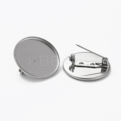 Non-Tarnish 304 Stainless Steel Brooch Cabochon Settings LS-X-STAS-L253-010A-P-1