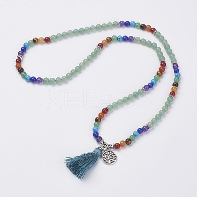 Natural Gemstone Beads Necklaces NJEW-F147-B02-1