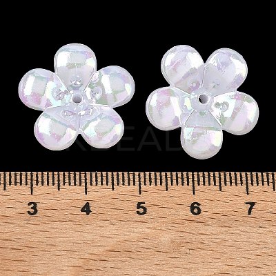 Plating Opaque Acrylic Imitation Shell Bead Cap OACR-P039-03D-1