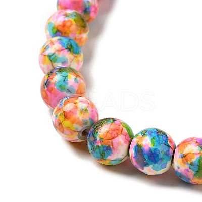 Synthetic Turquoise Dyed Camouflage Beads Strands X-G-E594-24N-A-1