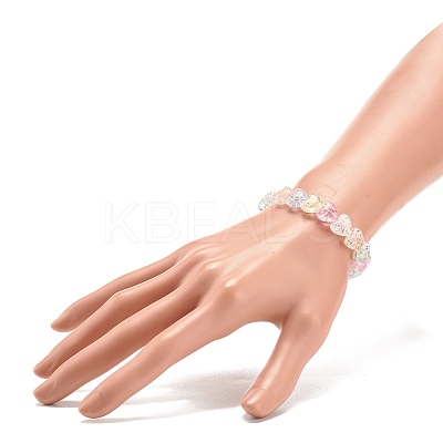 Candy Color Acrylic Heart Beaded Stretch Bracelet for Kids BJEW-JB08241-1