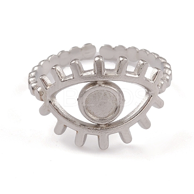 Non-Tarnish 304 Stainless Steel Eye Open Cuff Rings for Women RJEW-G285-76P-1