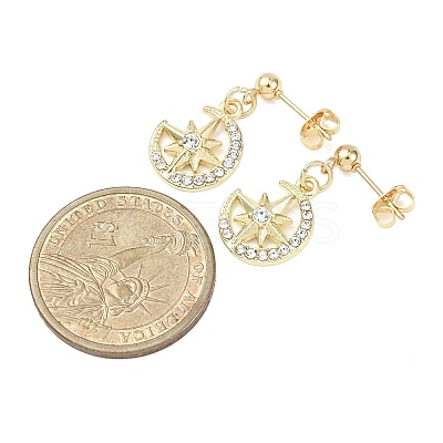 Alloy Crystal Rhinestone Dangle Stud Earrings EJEW-JE06657-03-1