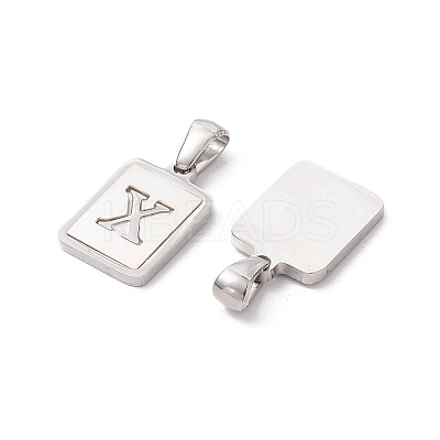 304 Stainless Steel Pave Shell Pendants STAS-G327-01P-X-1