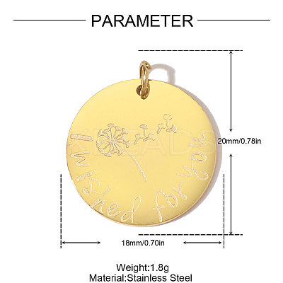 304 Stainless Steel Pendants STAS-OY010-68G-1