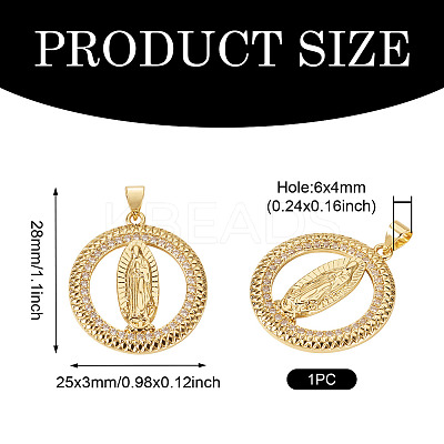 1Pc Brass Micro Pave Cubic Zirconia Pendants KK-TA0002-80A-G-1
