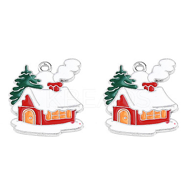 Rack Plating Alloy Enamel Pendants X-ENAM-N060-03P-1
