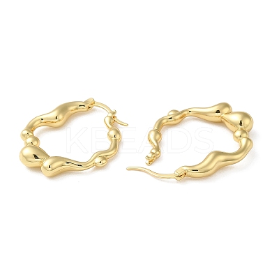 Rack Plating Brass Hoop Earrings for Women EJEW-Z019-09G-1