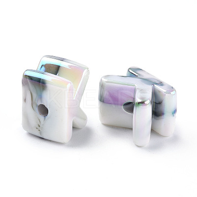 Opaque Rainbow Iridescent Acrylic Beads OACR-P010-22A-1