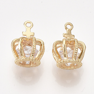 Brass Cubic Zirconia Pendants KK-S348-446-1