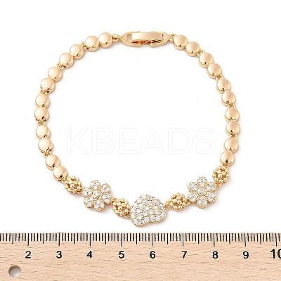 Brass Micro Pave Cubic Zirconia Link Chain Bracelets KK-R217-40G-1