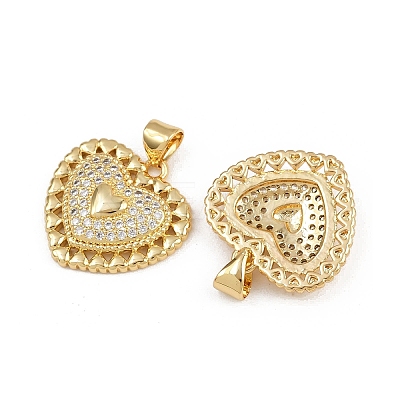 Brass Micro Pave Clear Cubic Zirconia Pendants ZIRC-I367-13G-06-1