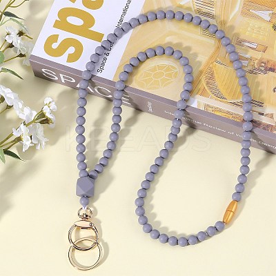 Silicone Beaded ID Card Neck Straps NJEW-SW00025-08-1