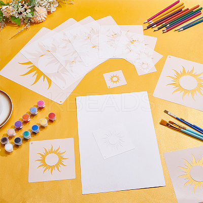 16Pcs 8 Styles PET Hollow Out Drawing Painting Stencils DIY-WH0504-712-1