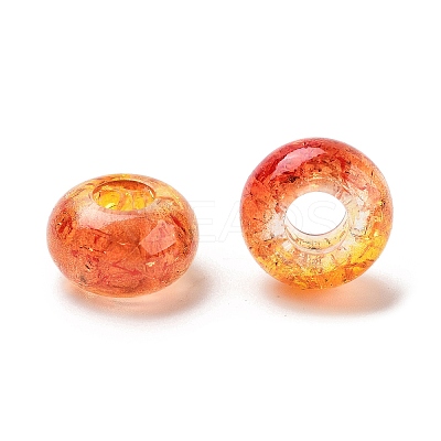 Two Tone Transparent Crackle Acrylic European Beads TACR-P009-B01-01-1