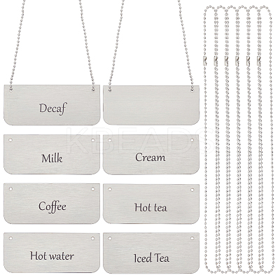 Stainless Steel Hanging Ball Chain Sign DIY-OC0012-66-1