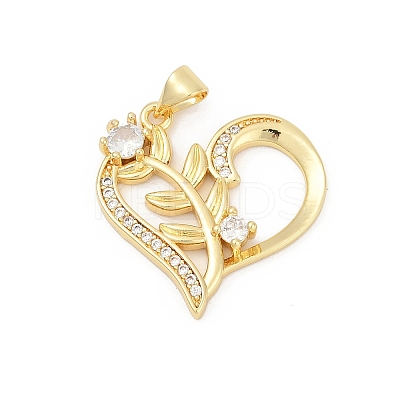 Brass Micro Pave Cubic Zirconia Pendants KK-D317-083G-1