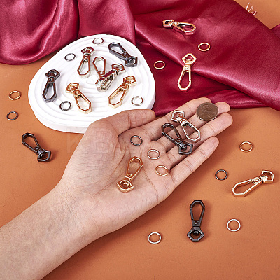 15Pcs 6 Colors Alloy Swivel Snap Hook Clasps FIND-TA0003-78-1