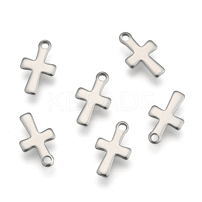 Tarnish Resistant 304 Stainless Steel Tiny Cross Charms LS-STAS-E104-34P-1
