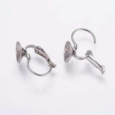 Tarnish Resistant 304 Stainless Steel Leverback Earring Findings STAS-K146-030-8mm-1