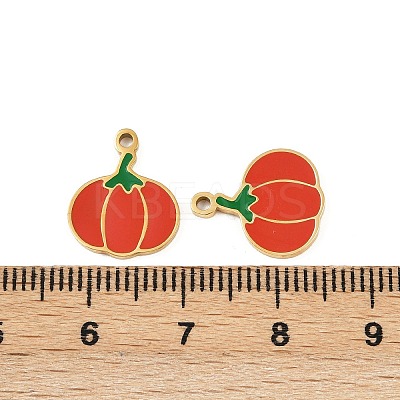 Vegetables 304 Stainless Steel Enamel Charms STAS-C137-02A-G-1