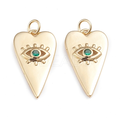 Brass Micro Pave Cubic Zirconia Pendants ZIRC-I042-01-1